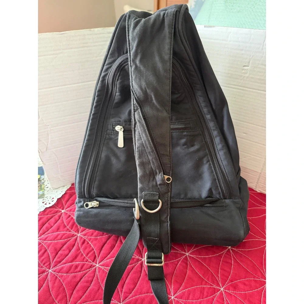 Airpacks System Black Sling Backpack Ergonomic Single Strap Crossbody Bag